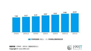 Photo of Scale and proportion of mobile Internet users in China from 2018 to 2021
